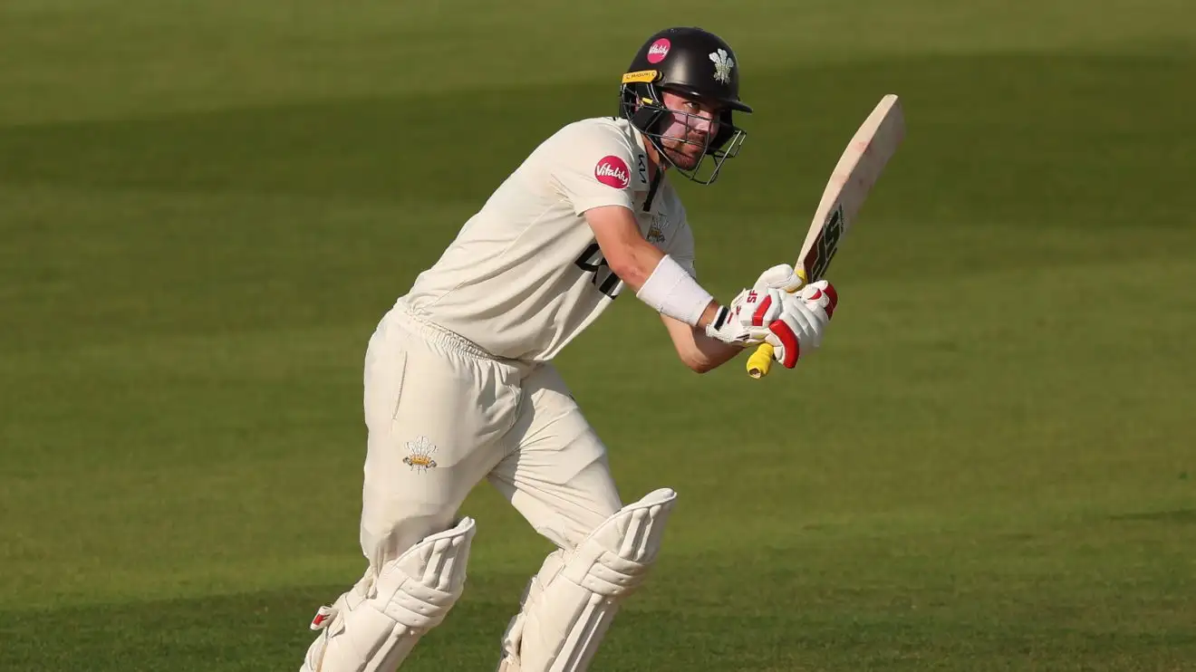 Rory Burns bats in cricket