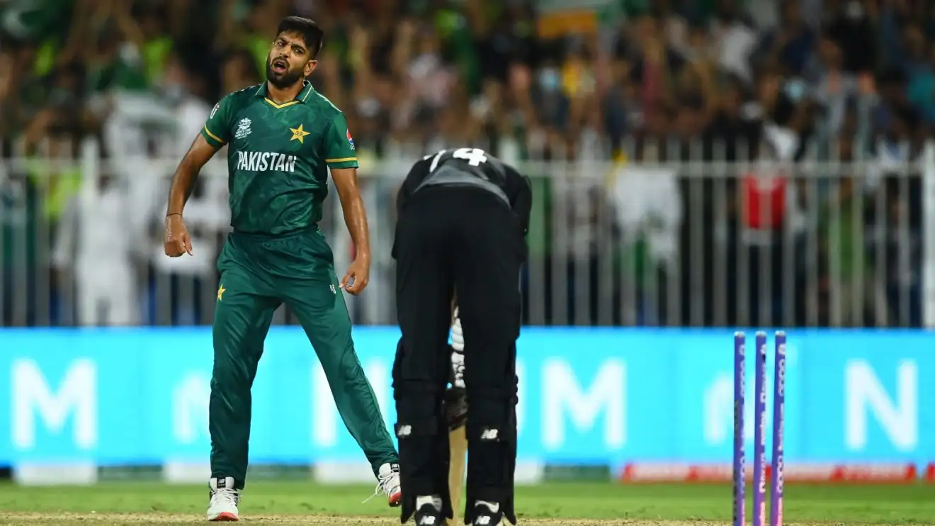 Haris Rauf bowls