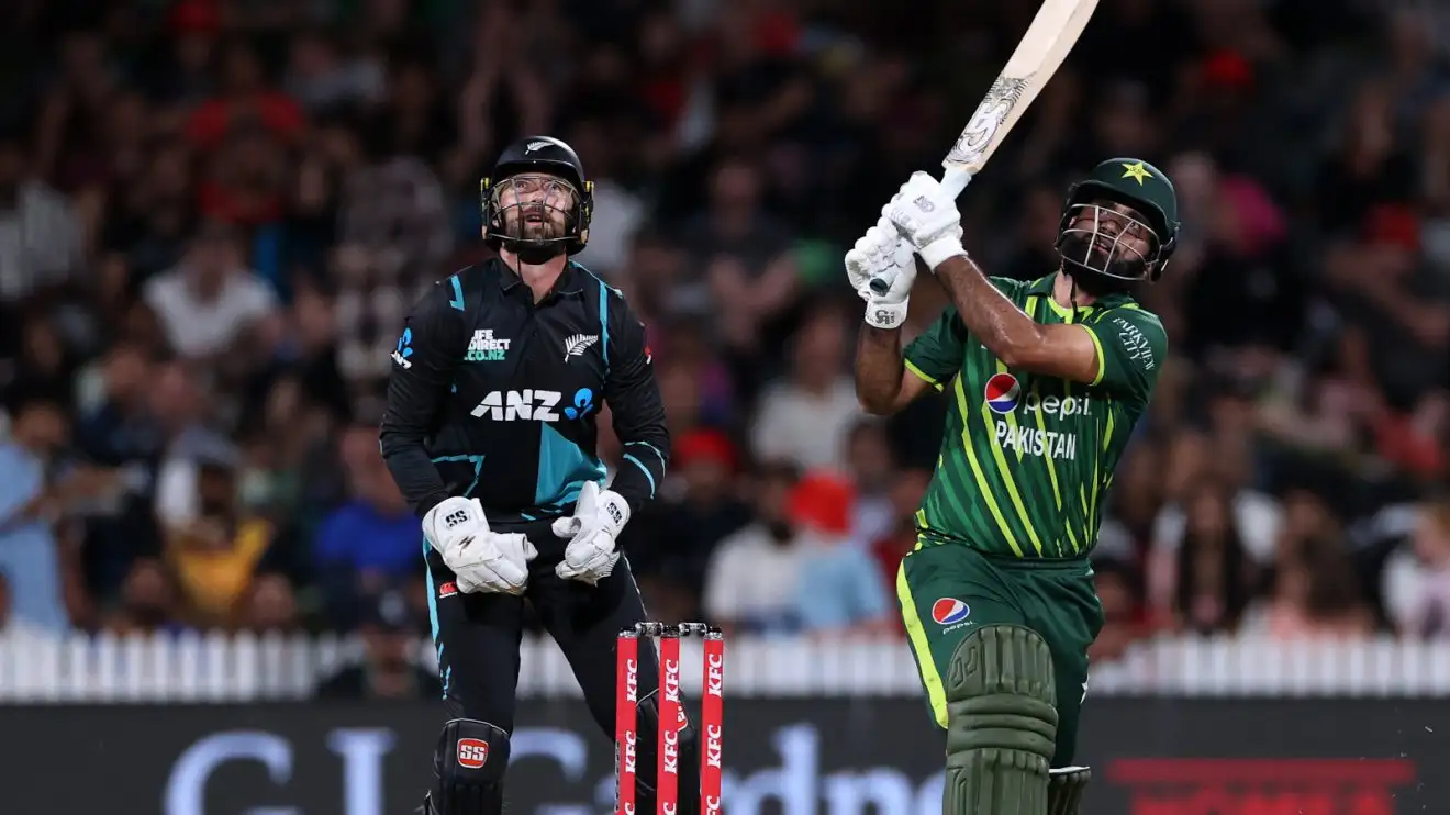 Fakhar Zaman bats