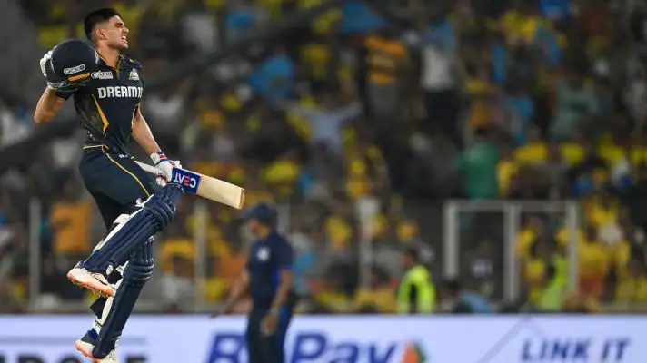 Shubman Gill jumps