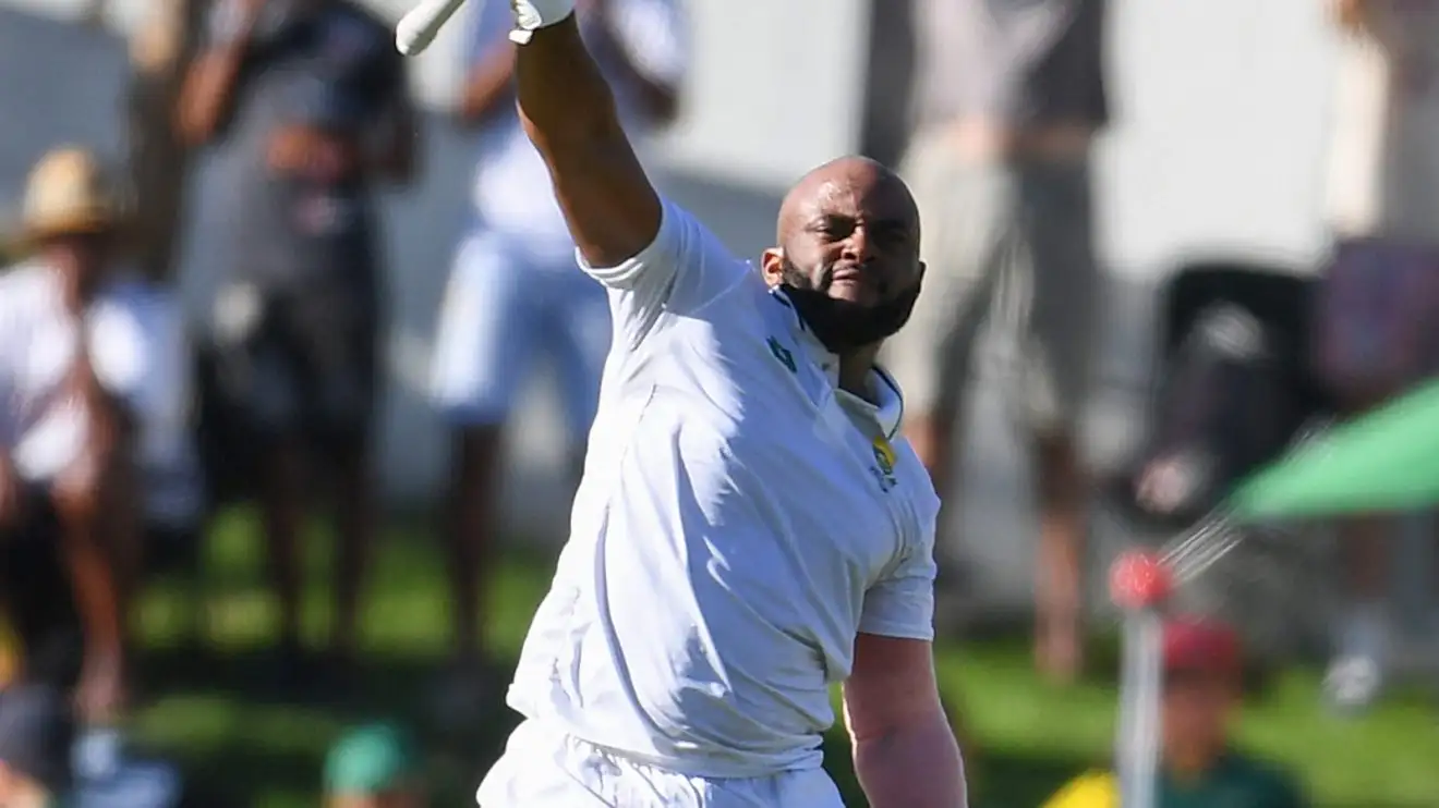 Temba Bavuma celebrates