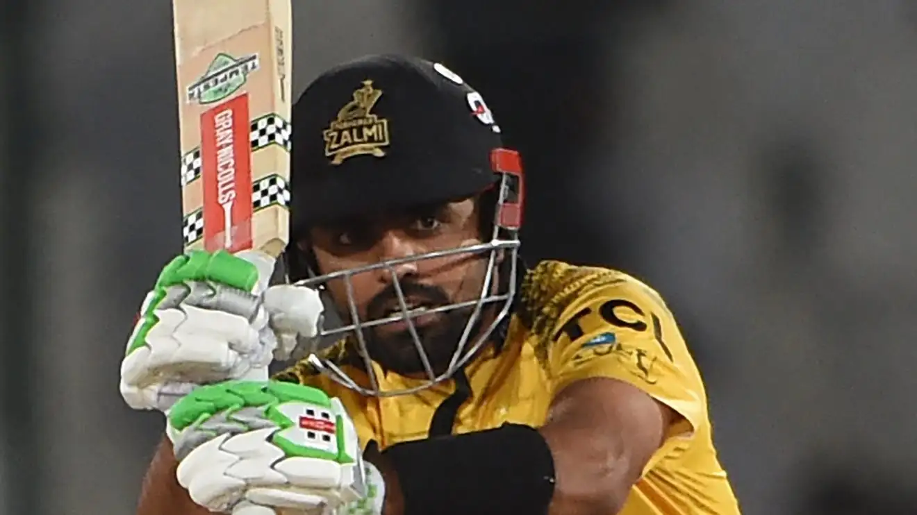Babar Azam bats in PSL