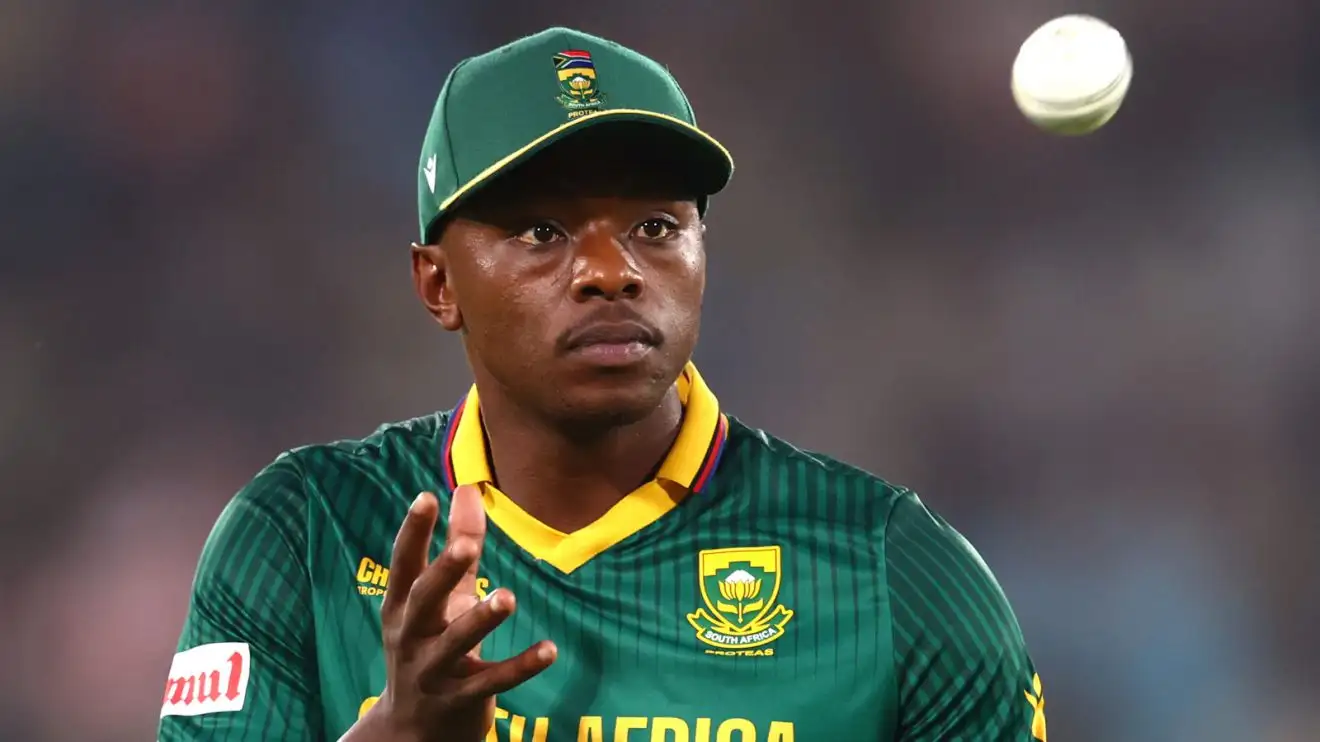 Kagiso Rabada plays cricket