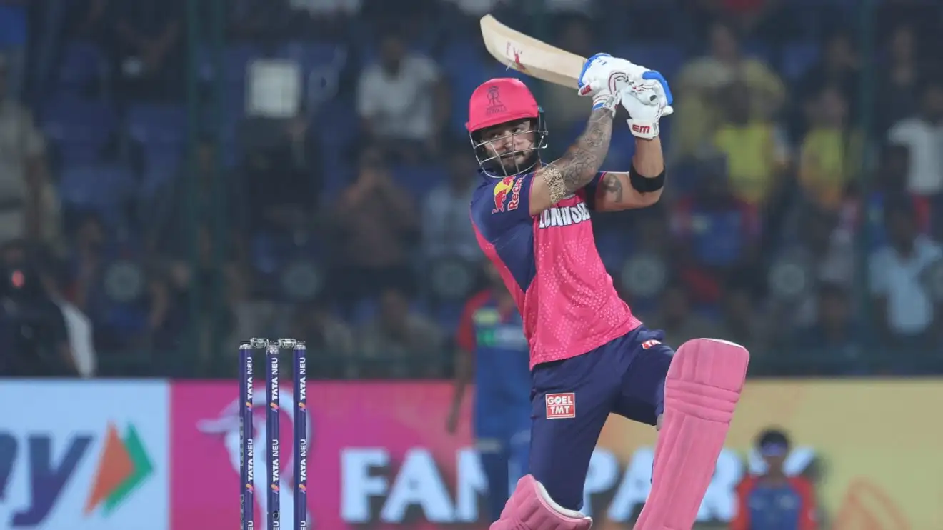 Riyan Pirag bats in IPL