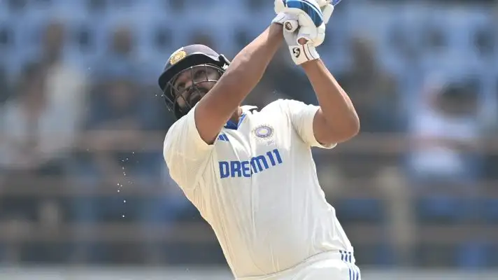 Rohit Sharma bats