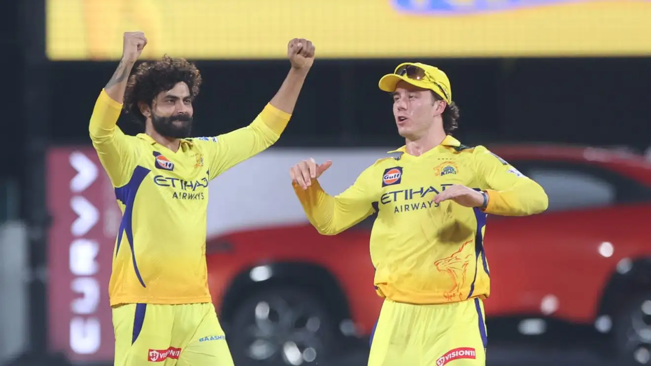 Ravindra Jadeja celebrates