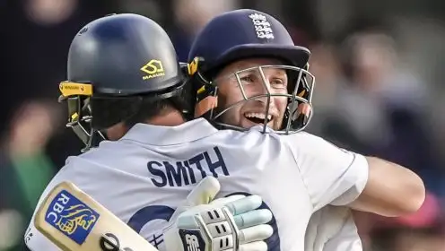 Joe Root celebrates