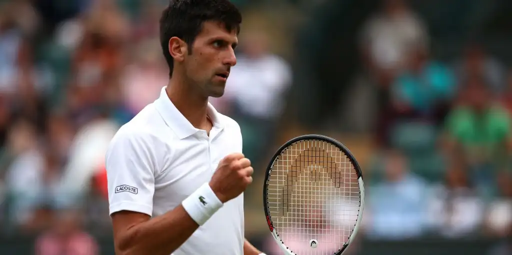 Novak Djokovic celebrates
