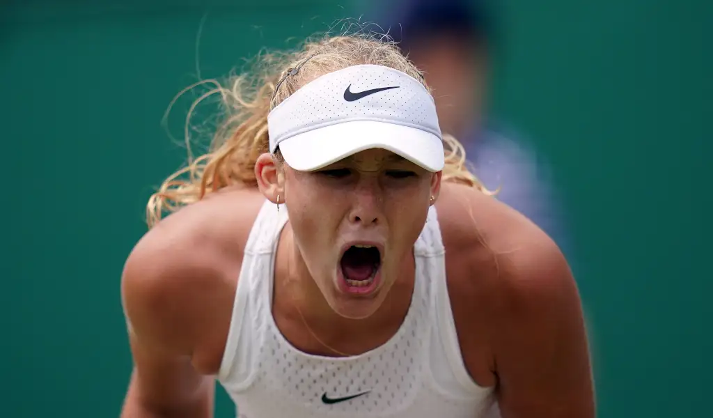 Coco Gauff in action in 2025
