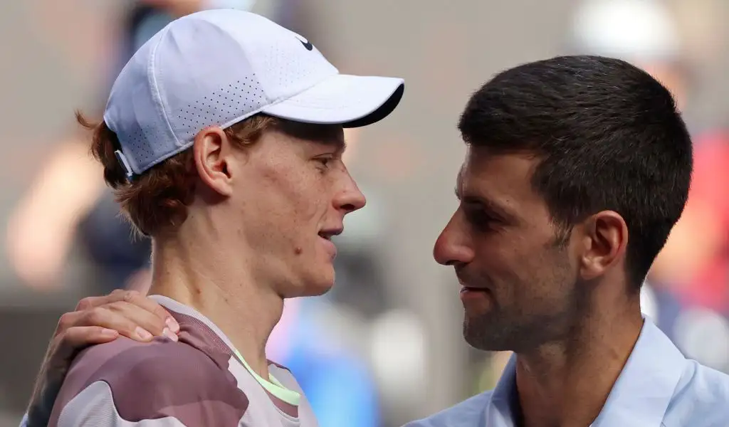 Jannik Sinner getting the better of Novak Djokovic