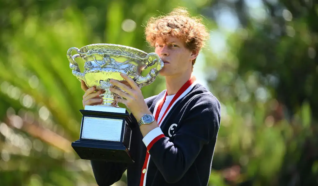 Jannik Sinner with the Australian Open trophy