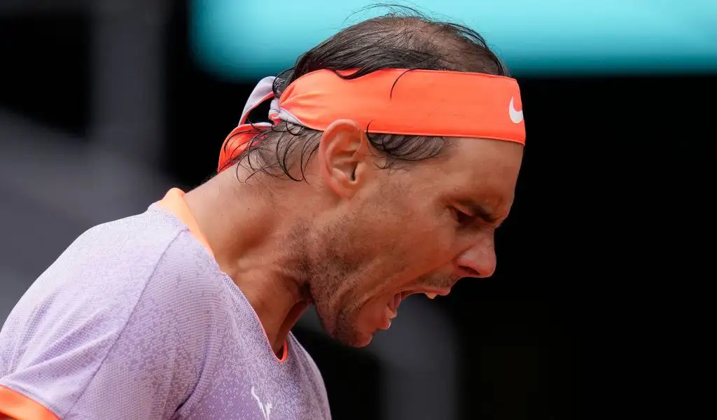 Rafael Nadal in fighting mood at the Madrid Open