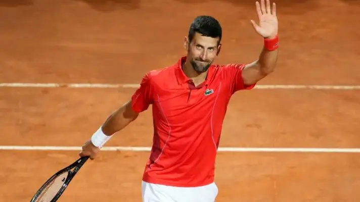 Novak Djokovic after a win at the Italian Open