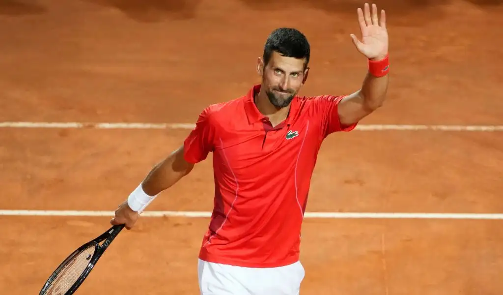 Novak Djokovic after a win at the Italian Open