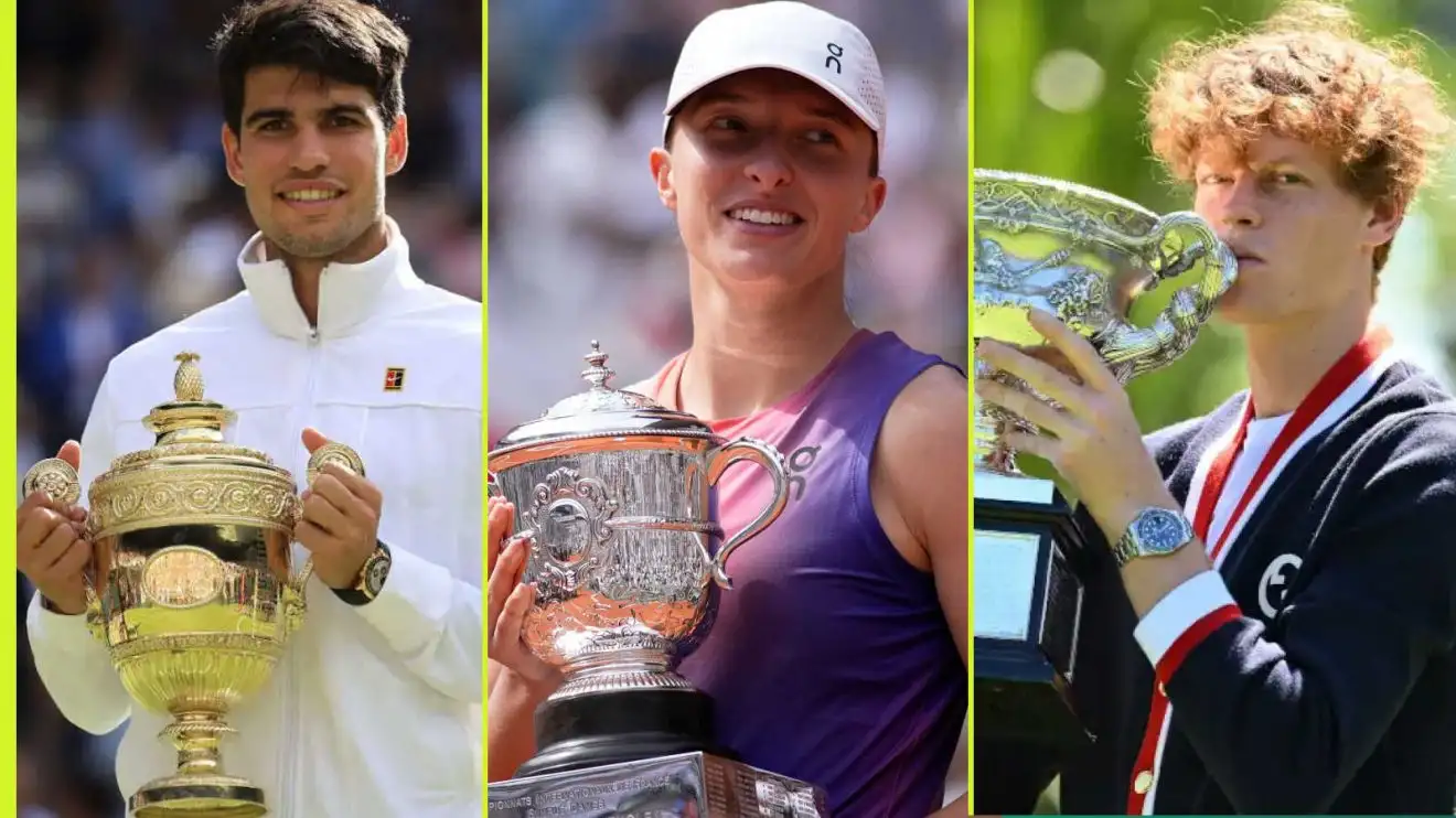 Carlos Alcaraz, Iga Swiatek y Jannik Sinner lideran la lista de premios 2024
