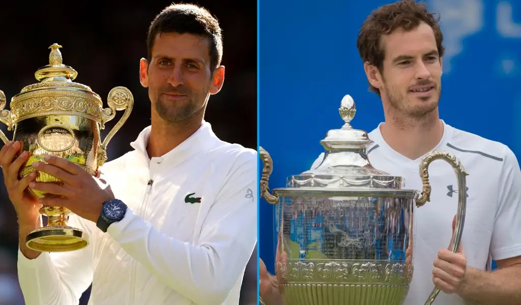 Novak Djokovic and Andy Murray grass