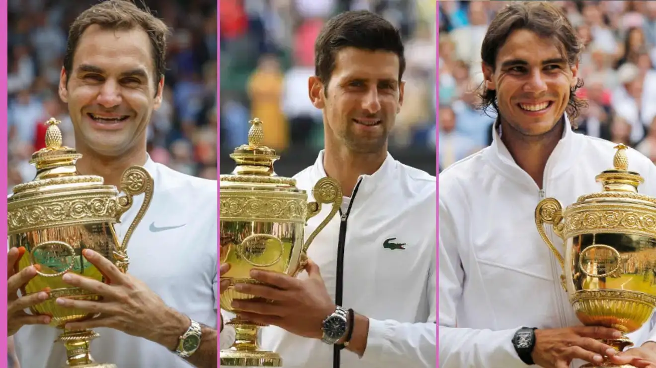 Roger Federer Novak Djokovic and Rafael Nadal at Wimbledon