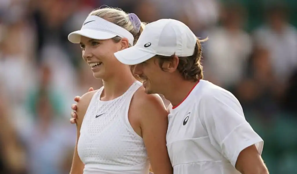 Katie Boulter and Alex de Minaur at Wimbledon in 2023