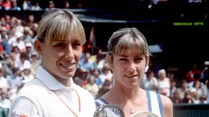 Martina Navratilova and Chris Evert at Wimbledon
