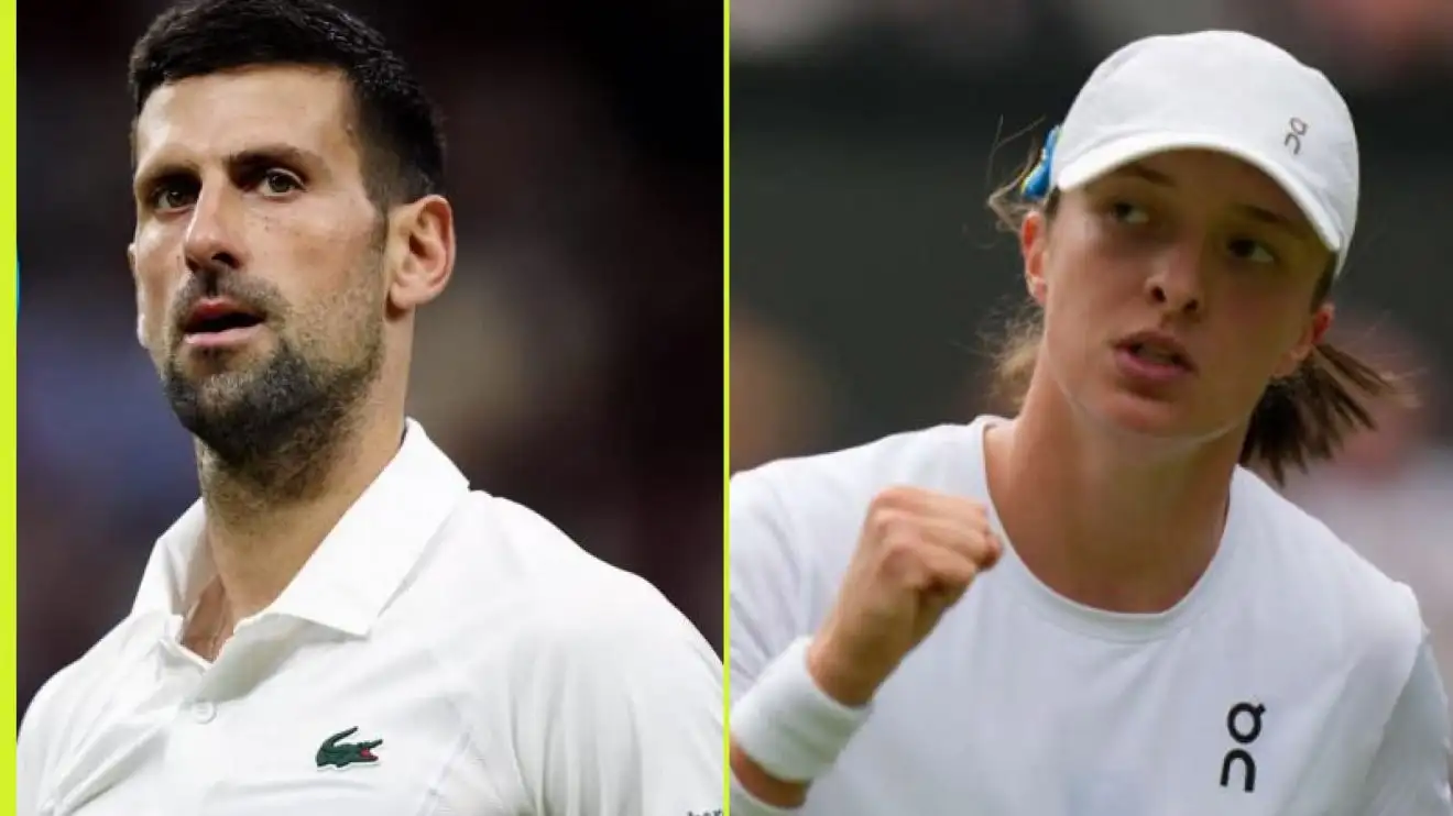 Novak Djokovic and Iga Swiatek prior to the Paris 2024 Olympic Games