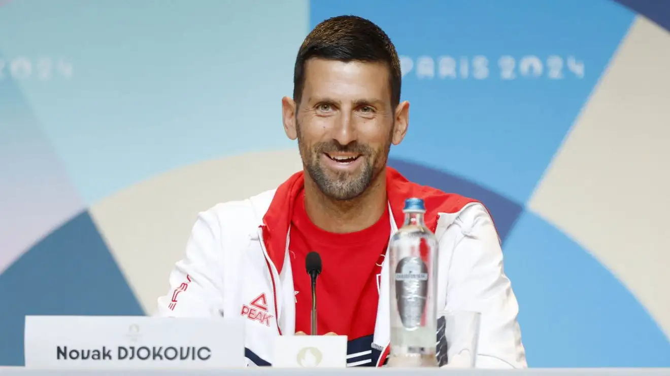 Novak Djokovic at a press conference