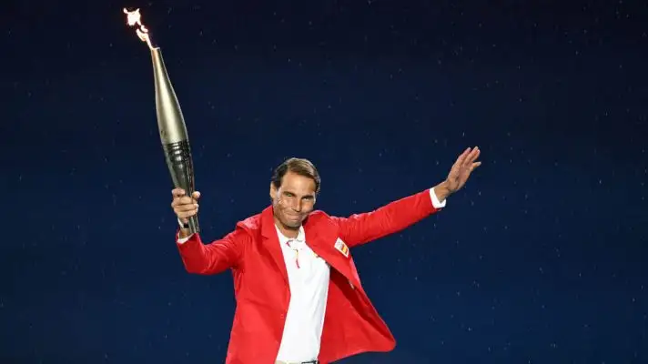 Rafael Nadal with the Olympic torch
