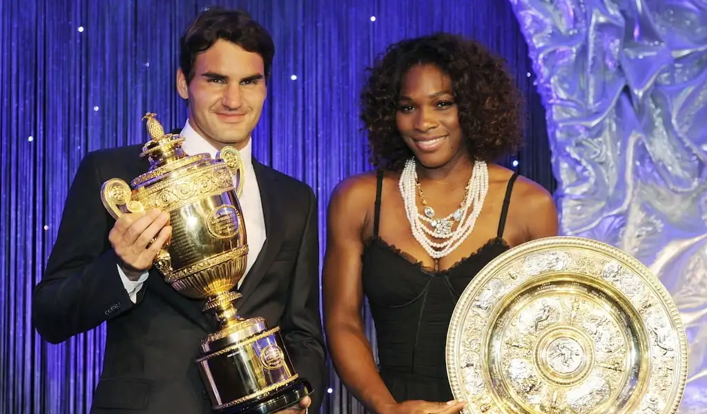 Roger Federer and Serena Williams together at Wimbledon.