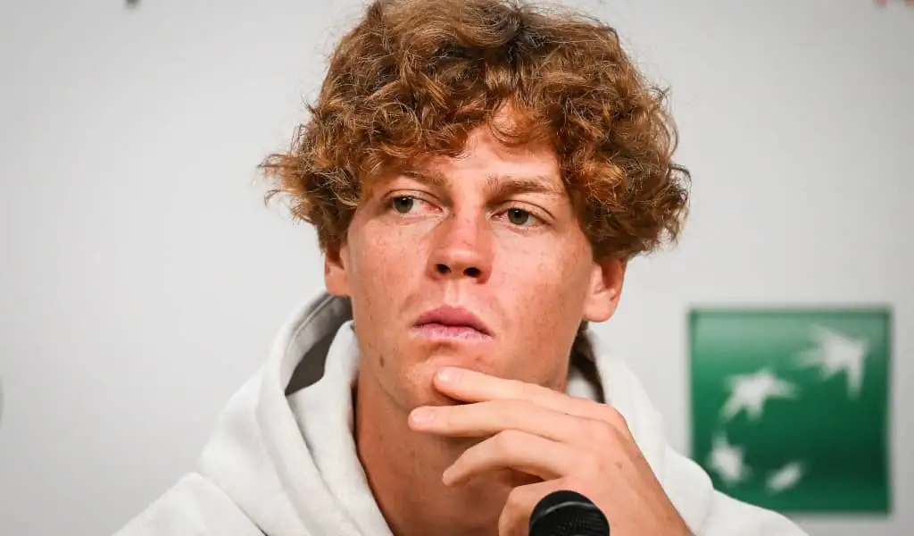 Jannik Sinner talks during a press conference