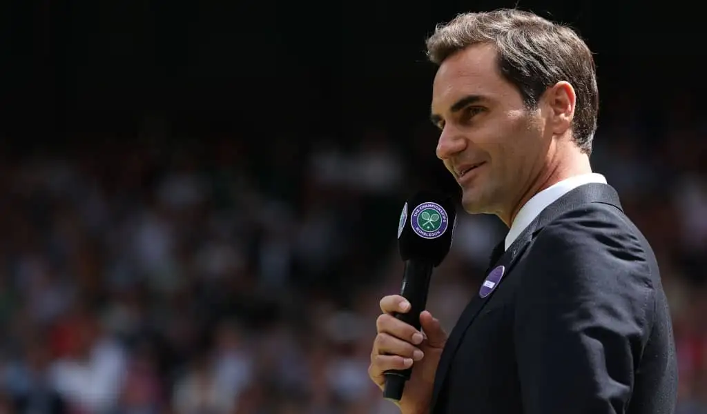 Roger Federer speaks at Wimbledon