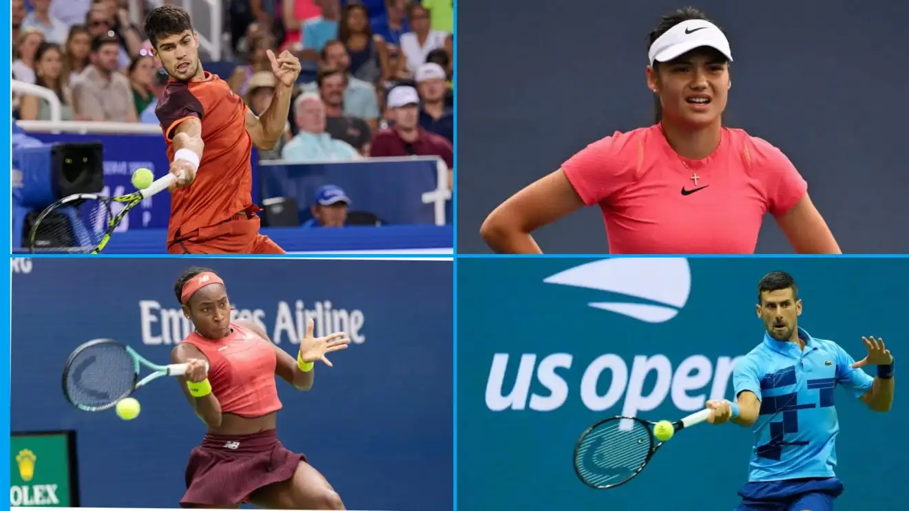 Carlos Alcaraz, Emma Raducanu, Coco Gauff and Novak Djokovic