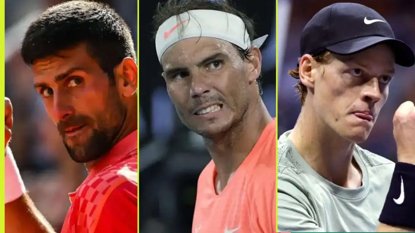 Novak Djokovic, Rafael Nadal and Jannik Sinner