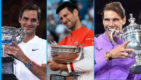 Pictured: Roger Federer, Novak Djokovic, and Rafael Nadal