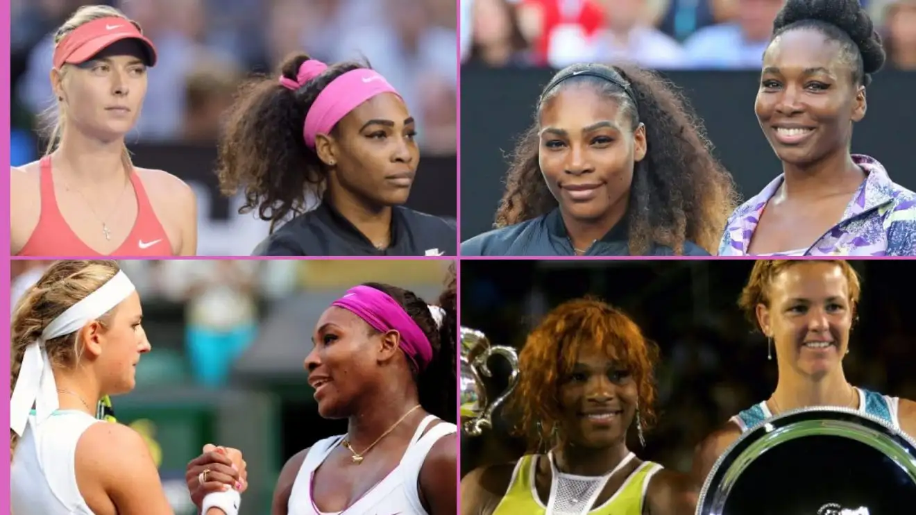 Pictured: Serena Williams with Maria Sharapova, Venus Williams, Victoria Azarenka, and Lindsay Davenport