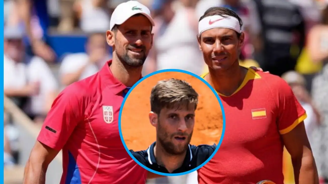 Novak Djokovic and Rafael Nadal pictured at the Paris 2024 Olympic Games