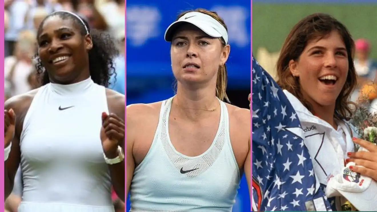 Pictured; Serena Williams, Maria Sharapova, Jennifer Capriati