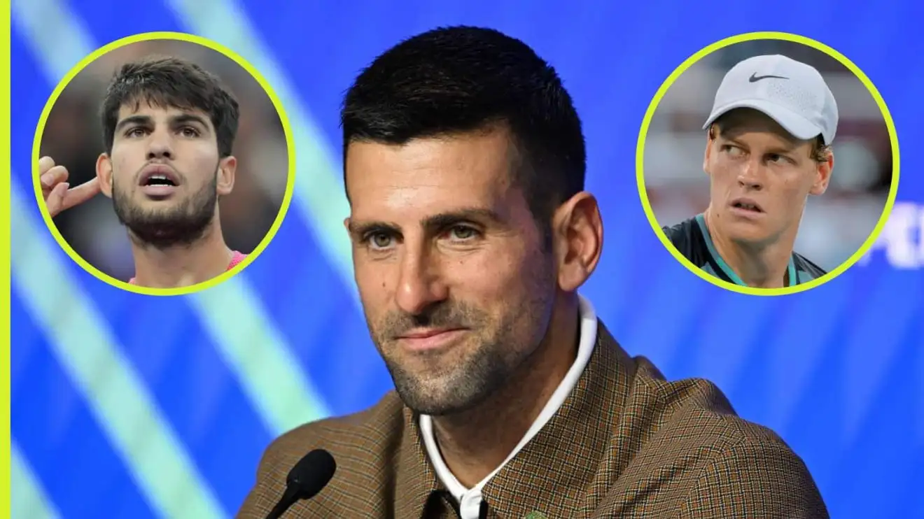 Carlos Alcaraz, Novak Djokovic and Jannik Sinner