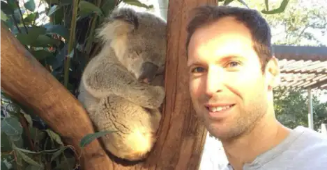 Small pleasures: Footballers with koalas