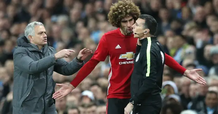 Mourinho questions Aguero’s role in Fellaini red