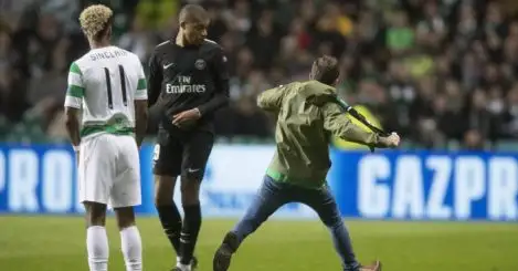 Celtic charged by UEFA after fan aims kick at Mbappe