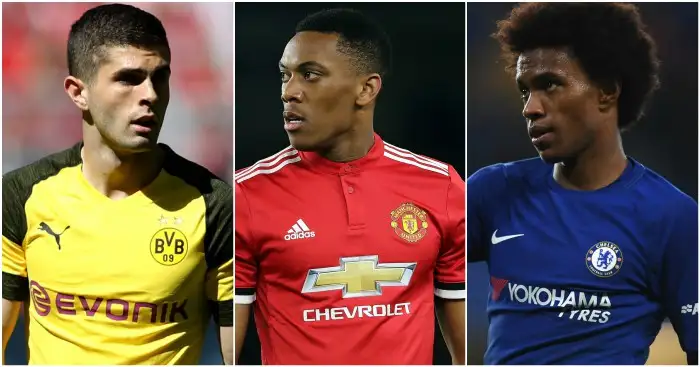 Martial linked with part-ex deals for Pulisic and Willian