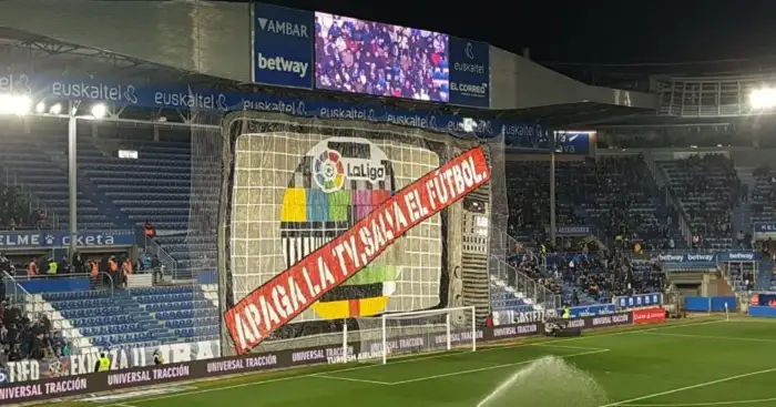 Spanish football fans are protesting against TV greed…