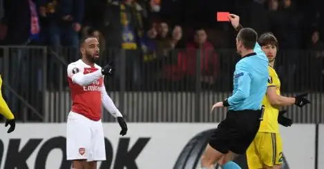 Emery reveals what he said to Lacazette after sending off