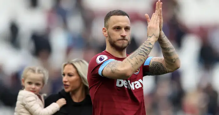 LONDON, ENGLAND - MAY 04: Marko Arnautovic of West Ham United applauds fans after the Premier League match between West Ham United and Southampton FC at London Stadium on May 04, 2019 in London, United Kingdom. (Photo by Marc Atkins/Getty Images)