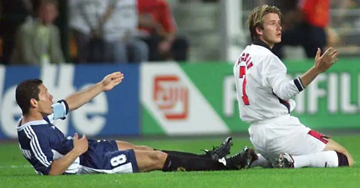 David Beckham Diego Simeone England Argentina 1998 World Cup