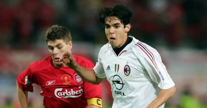 AC Milan's Ricardo Kaka' of Brazil reacts at the end of the