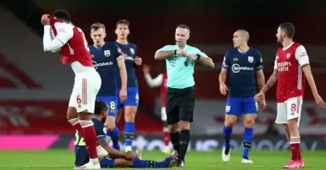Arsenal 1-1 Southampton: Aubameyang scores and Gabriel sees red