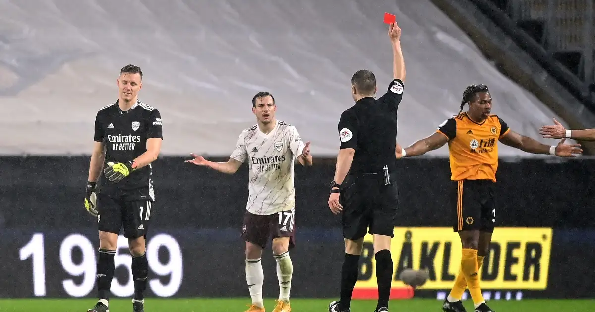 Wolves 2-1 Arsenal: Leno and Luiz sent off for Gunners