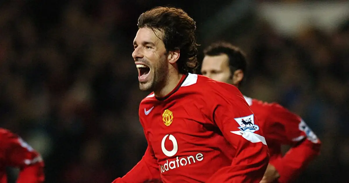 Manchester United's Ruud van Nistelrooy celebrates at the