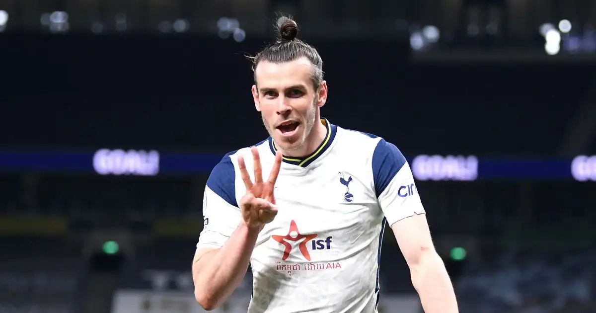 Gareth Bale celebrates scoring