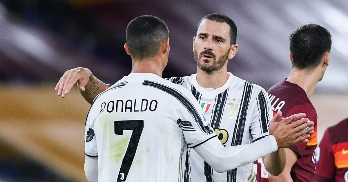 Former Juventus teammates Bonucci and Ronaldo